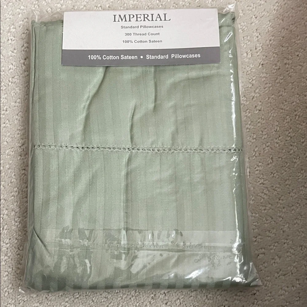 Imperial Sage Pillowcases - Luxurious Cotton Sateen